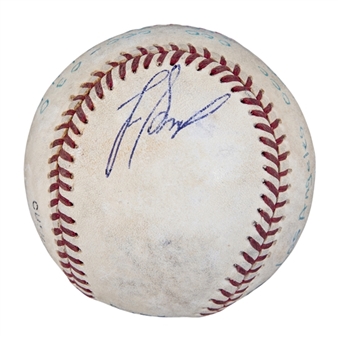 1992 Lee Smith Game Used/Signed Career Save #346 Baseball Used on 08/28/92 (Smith LOA)